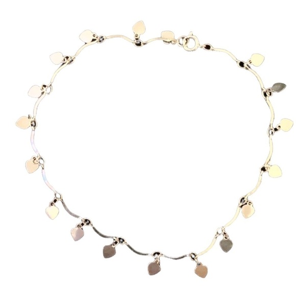 Gold Tone Heart Dangle Anklet, Beach Vibes - Picture 1 of 5